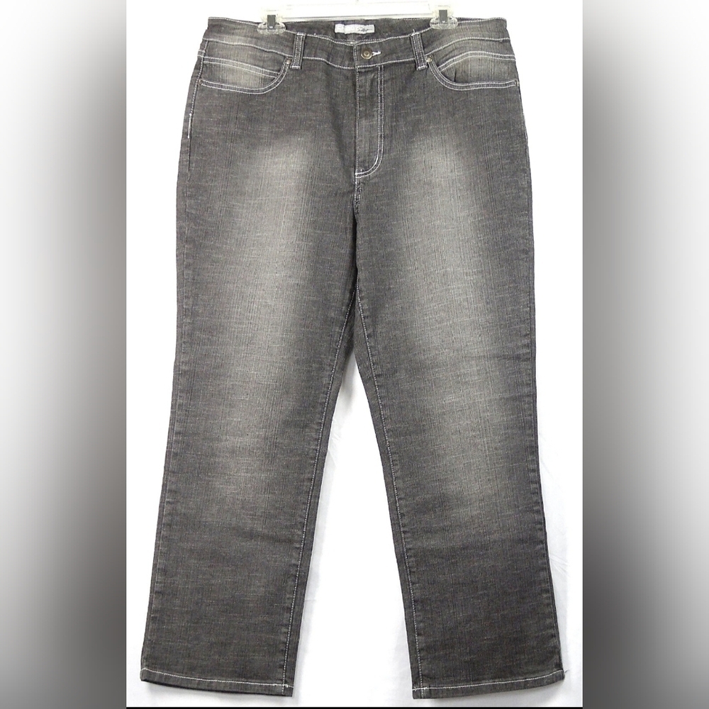 Chicos Callie Reg Storm Cloud Jeans. 32" Inseam Sz 2. (12)